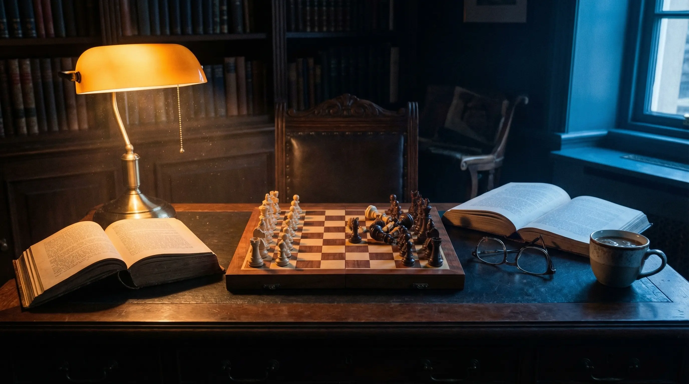 Разрез человеческой головы в стиле старинной медицинской гравюры, где одна половина мозга светится холодным рациональным светом, а другая залита красным тревожным свечением. Стиль Dark Academia, текстура старой бумаги, чернильные штрихи.